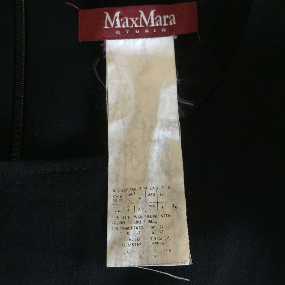 Max Mara Studio Shift Dress Black 3/4 Sleeve Tunic - Picture 7 of 8